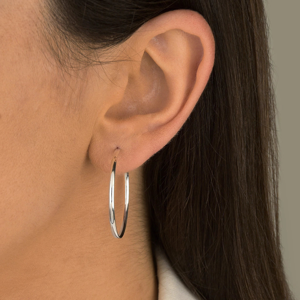 Brinco Argola Lisa Fio 2mm Abaulado 3cm