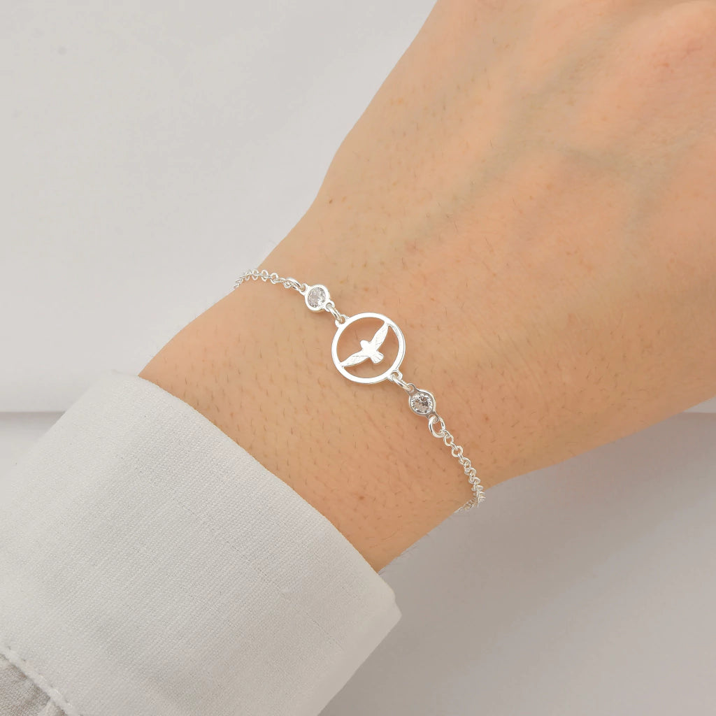 Pulseira Espirito Santo com Pontos de Luz de Prata