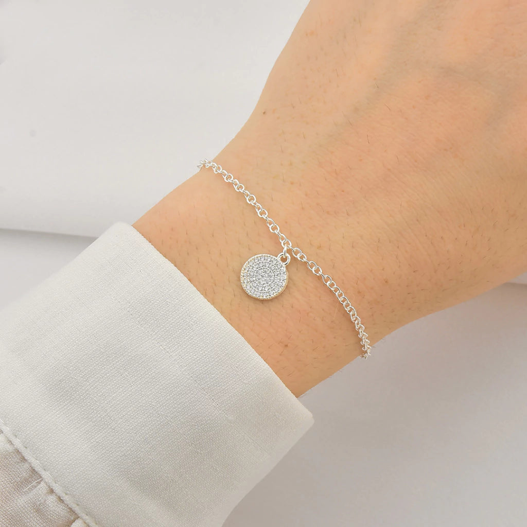 Pulseira Círculo Cravejado 9,8mm de Prata