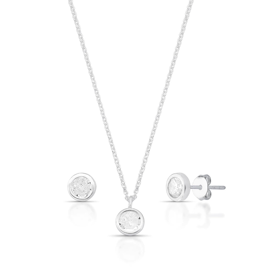 Conjunto Ponto de Luz Cristal de Prata