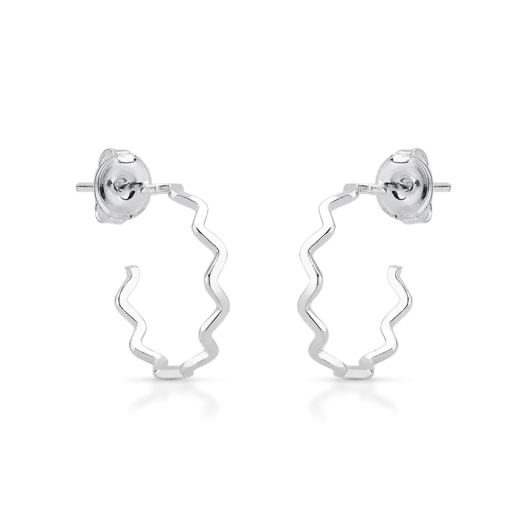 Brinco Meia Cana Ziguezague 16mm de Prata