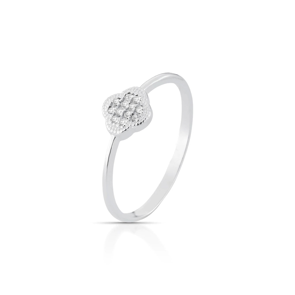 Anel Trevo Cravejado Cristal