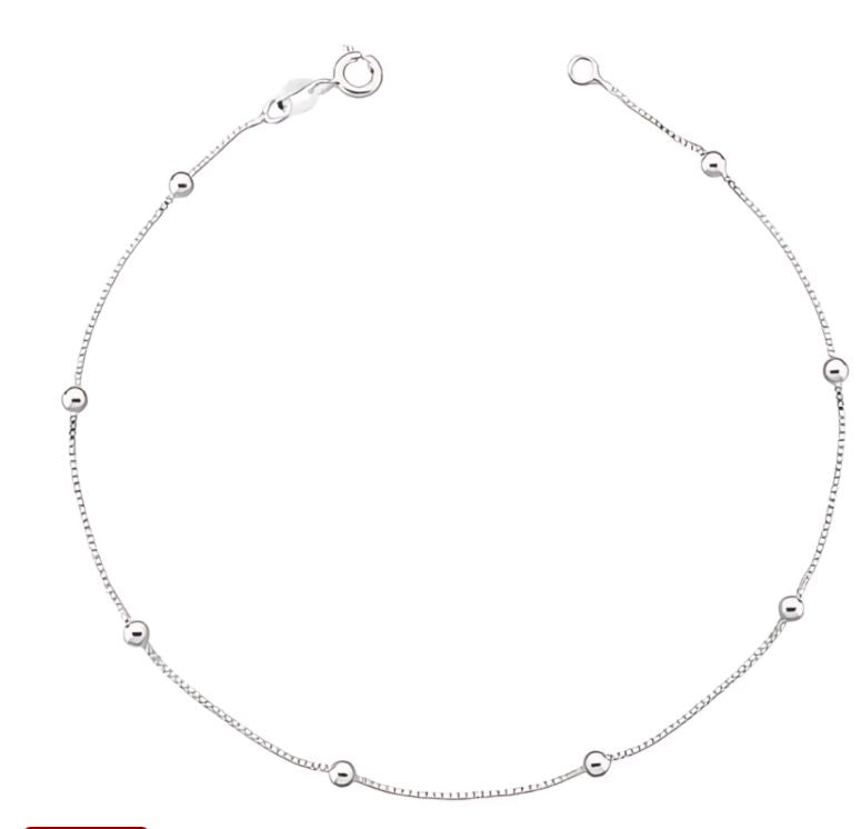 Pulseira Veneziana Diamantada v12 com Bolinha de Prata