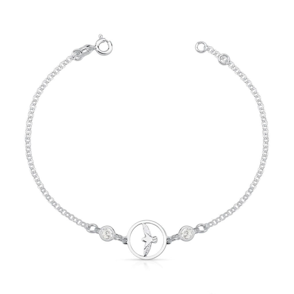 Pulseira Espirito Santo com Pontos de Luz de Prata