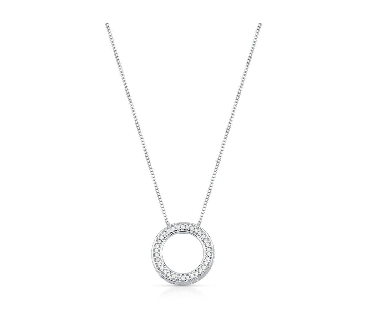 Gargantilha circulo cravejado de prata