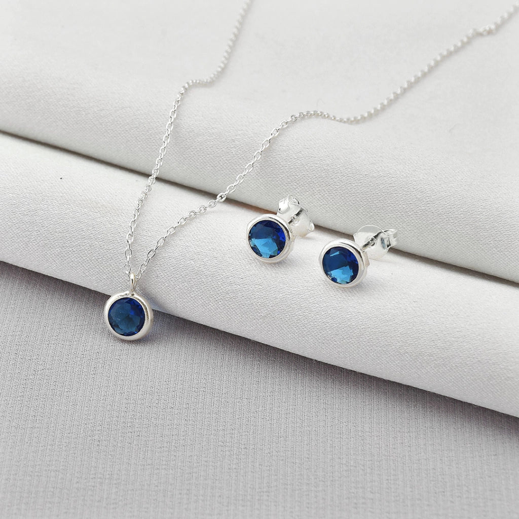 Conjunto Ponto de Luz Azul Escuro de Prata