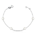 Pulseira 4 Pérolas 6mm Embutidos de Prata