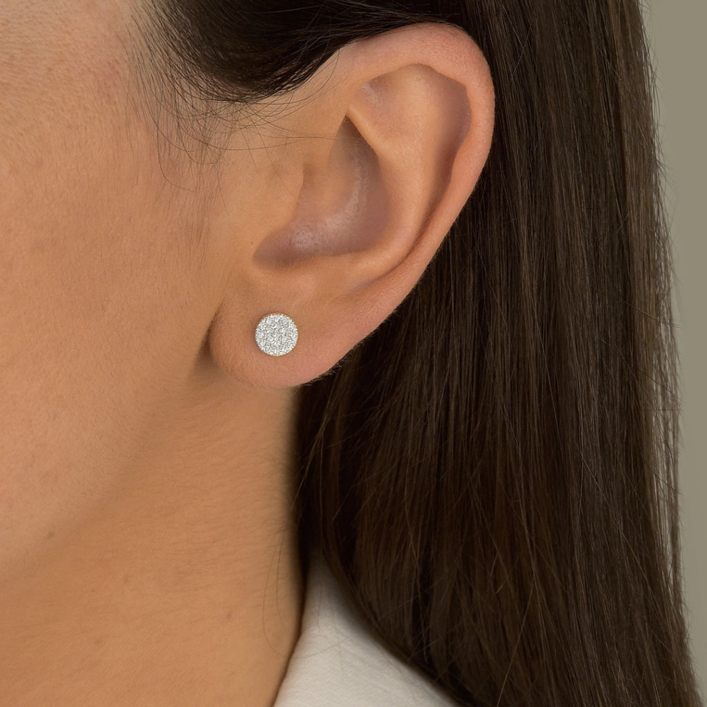 Brinco Círculo Cravejado de Prata