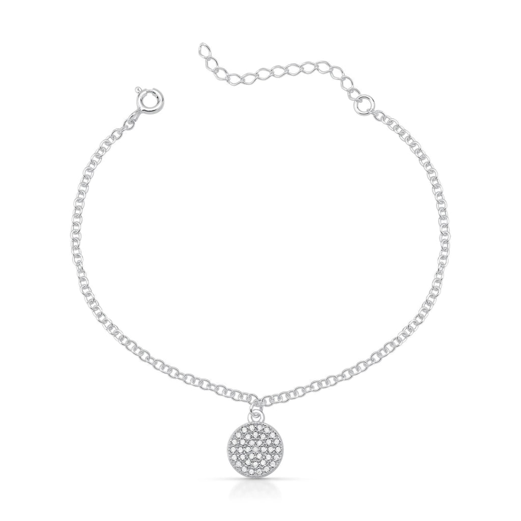 Pulseira Círculo Cravejado 9,8mm de Prata