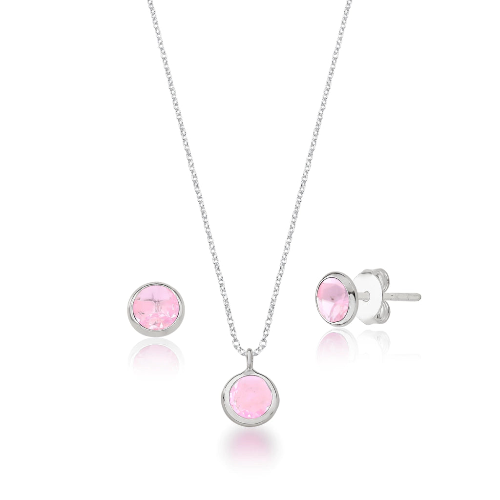 Conjunto Ponto de Luz Rosa de Prata