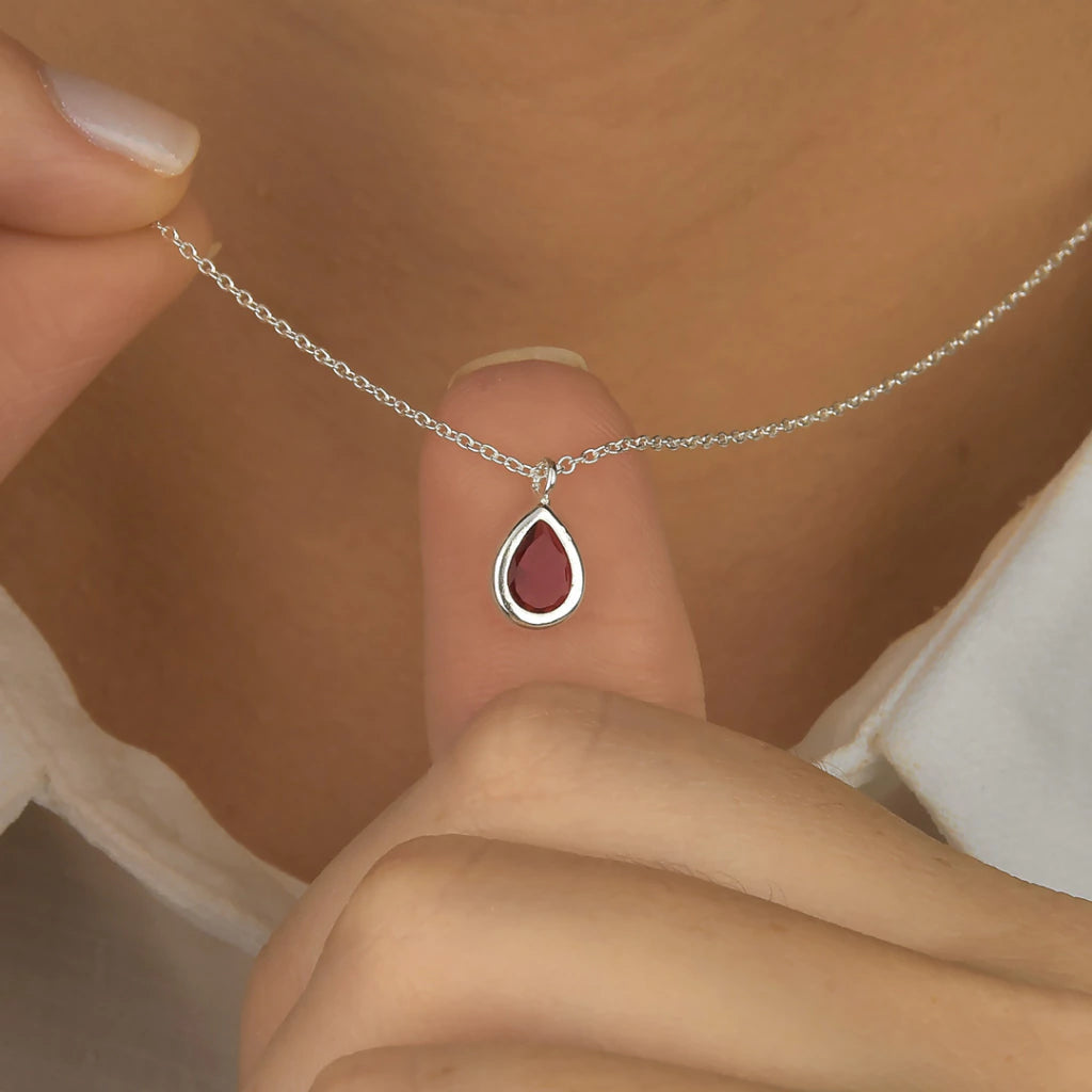 Conjunto Ponto de Luz Gota Pink de Prata