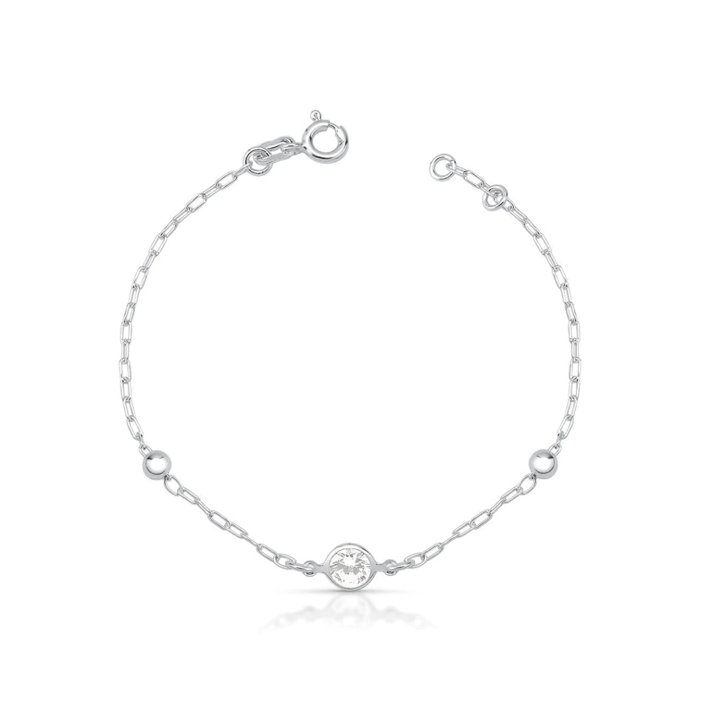 Pulseira Ponto de Luz com Bolinhas Fio Cartier de Prata