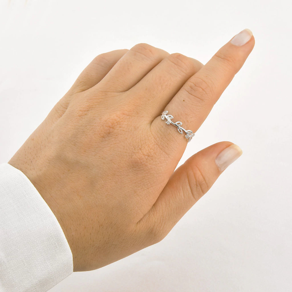 Anel Raminho de Prata