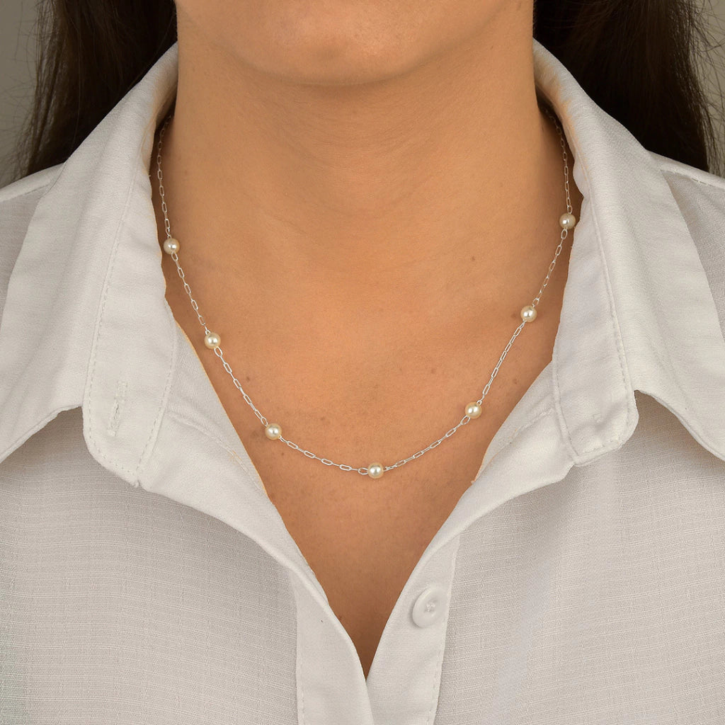 Choker Cartier 040 7 Pérolas de Prata