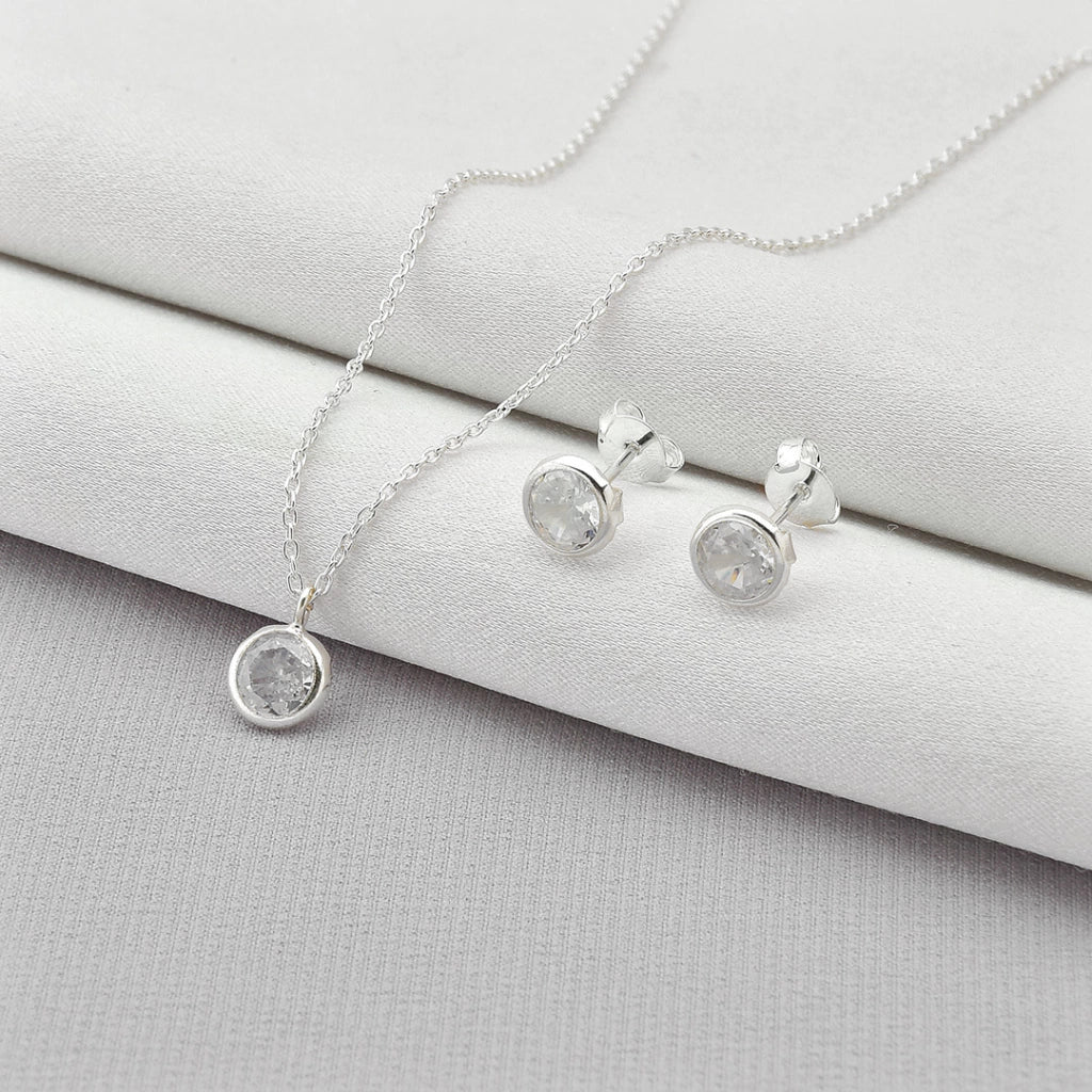 Conjunto Ponto de Luz Cristal de Prata