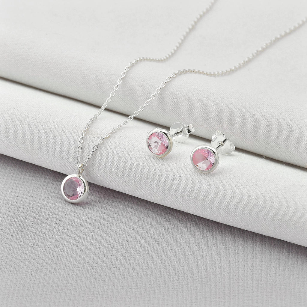 Conjunto Ponto de Luz Rosa de Prata